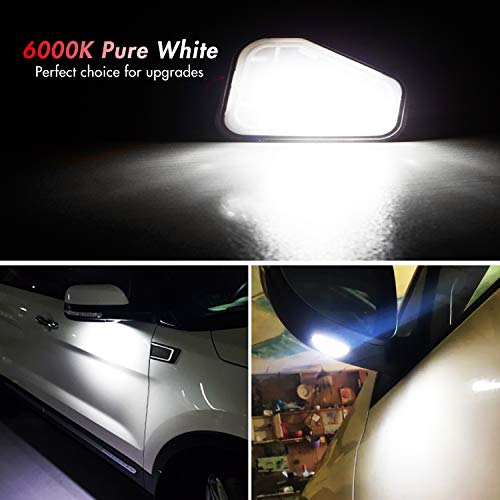 WinPower LED Charco Luces Espejo Retrovisor Lámpara 6000K Blanco Sin errores Compatible con Volkswagen CC/ EOS/ Pa-ssat/ Je-tta/ Sciro-cco, 2 Piezas