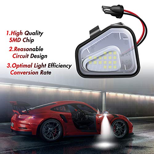 WinPower LED Charco Luces Espejo Retrovisor Lámpara 6000K Blanco Sin errores Compatible con Volkswagen CC/ EOS/ Pa-ssat/ Je-tta/ Sciro-cco, 2 Piezas