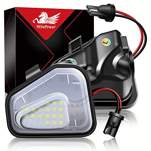 WinPower LED Charco Luces Espejo Retrovisor Lámpara 6000K Blanco Sin errores Compatible con Volkswagen CC/ EOS/ Pa-ssat/ Je-tta/ Sciro-cco, 2 Piezas