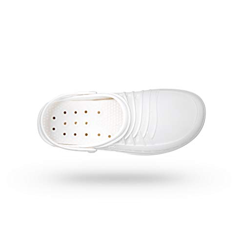 WOCK Clog con Tira, Zueco Sanitario de Trabajo Blanco/Blanco Mujer e Hombre - Esterilizable, Rango de tamaño de 35-48