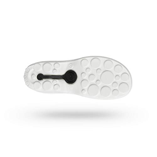 WOCK Clog con Tira, Zueco Sanitario de Trabajo Blanco/Blanco Mujer e Hombre - Esterilizable, Rango de tamaño de 35-48