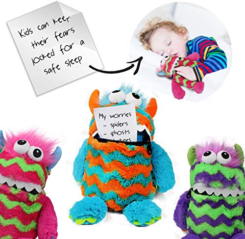 Worry Monster Los niños de los niños se preocupan Monstruo Peluche Suave Juguete con la Boca de Zip Up Come la preocupación