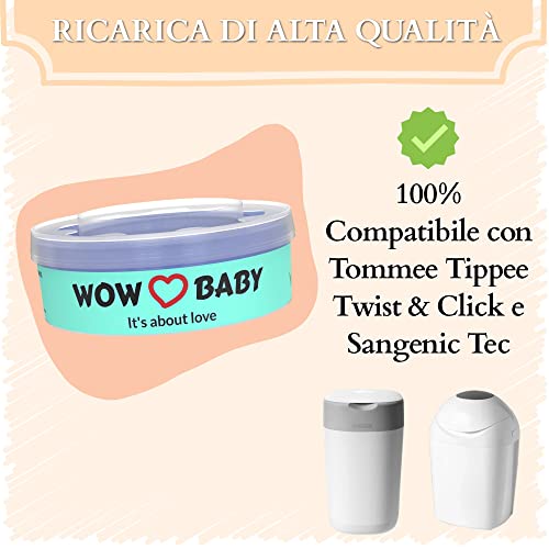 WOWBABY - Recarga perfumada de alta calidad compatible para Mangiapannolini Tommee Tippee Twist & Click, Sangenic Tec (1 carga)