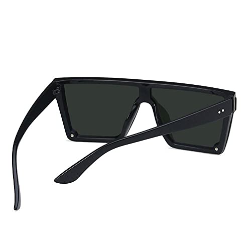 XCSM Gafas de Sol cuadradas de Gran tamaño Gafas de Sol con Escudo Superior Plano para Mujeres Hombres Moda Vintage Gafas de Montura Grande Playa de Verano Gafas de conducción al Aire Libre UV400