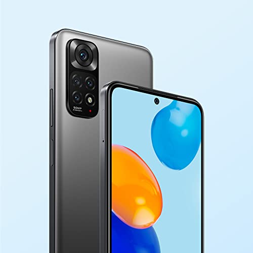 Xiaomi Redmi Note 11 Smartphone 6.43" FHD + DotDisplay, 90Hz FHD+ AMOLED DotDisplay, 50MP Al Quad Camera, 5000mAh (typ) batería, Dual-SIM 4G 128GB Graphite Grey [Versión Global]