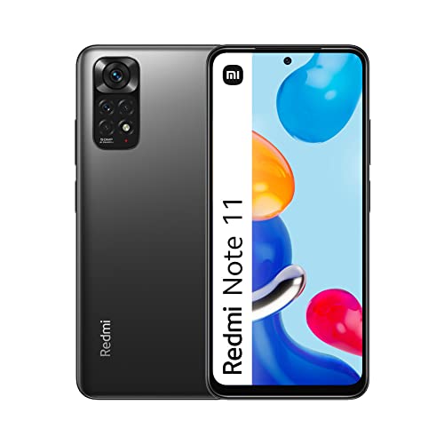 Xiaomi Redmi Note 11 Smartphone 6.43" FHD + DotDisplay, 90Hz FHD+ AMOLED DotDisplay, 50MP Al Quad Camera, 5000mAh (typ) batería, Dual-SIM 4G 128GB Graphite Grey [Versión Global]