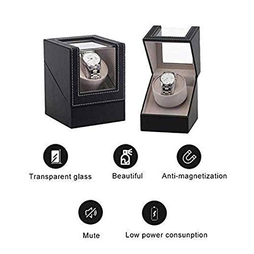 XJJZS Caja de reloj - Mini reloj mecánico de cuerda automática hogar antimagnético reloj de almacenamiento caja joyero