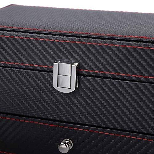 XJJZS Mostrar la caja del organizador, la fibra de carbono de diseño - Hebilla for la joyería for hombre Relojes, titular de almacenamiento hombre TOP, Cajón almohadas