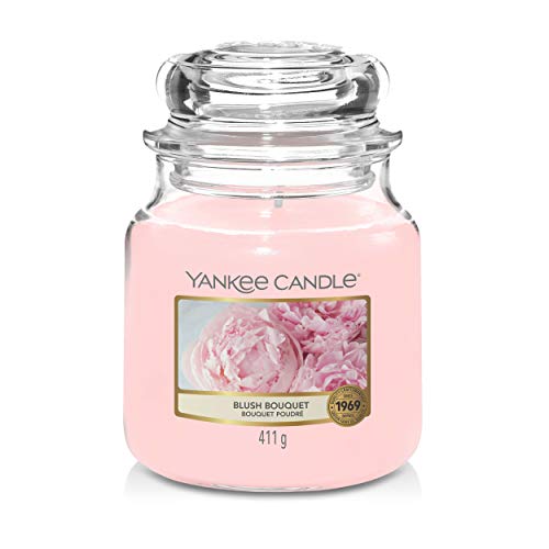 Yankee Candle Blush Bouquet - Vela en tarro de cristal, color rosa, 411 g