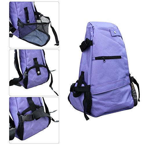 Yoga Mat Bolsa Mochila Crossbody Sling Mochila Yoga Mat Bolsa de transporte traje para las mujeres hombres entrenamiento gimnasio deporte viaje senderismo ciclismo sin Yoga Mat, púrpura