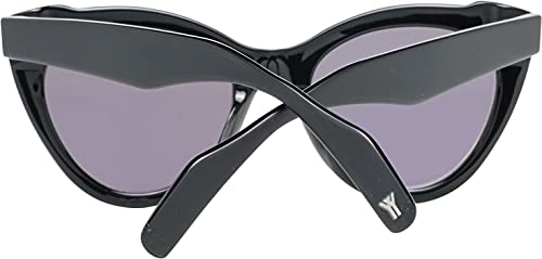 Yohji Yamamoto 7021-002-52-20-148 Gafas de sol de marco de plástico negro para mujer