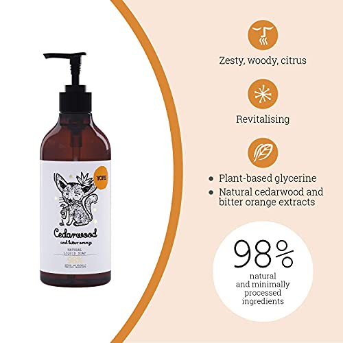 YOPE Jabón Líquido Natural Para Manos Extremadamente Secas, Vegano, sin Sls y Parabenos, Cedarwood, 500 ml