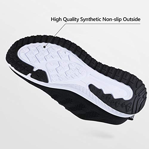 Youecci Zapatillas de Deportivos de Running para Mujer Deportivo de Exterior Interior Gimnasia Ligero Sneakers Fitness Atlético Caminar Zapatos Transpirable Negro 39 EU