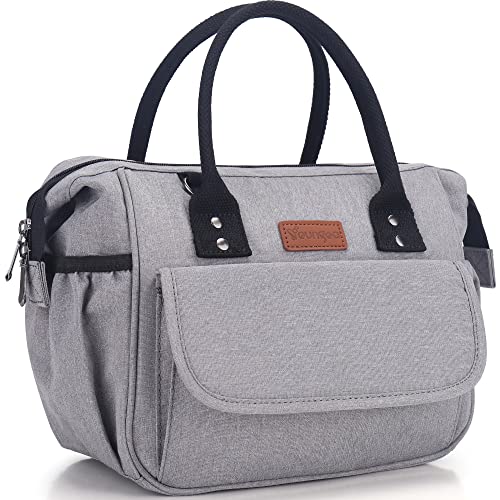 YOUNGOA Bolsa Térmica Porta Alimentos, 12L Bolsa Isotermica Mujer con Bandolera, Bolsa de Almuerzo Térmica Impermeable para Trabajo Oficina Playa Viaje