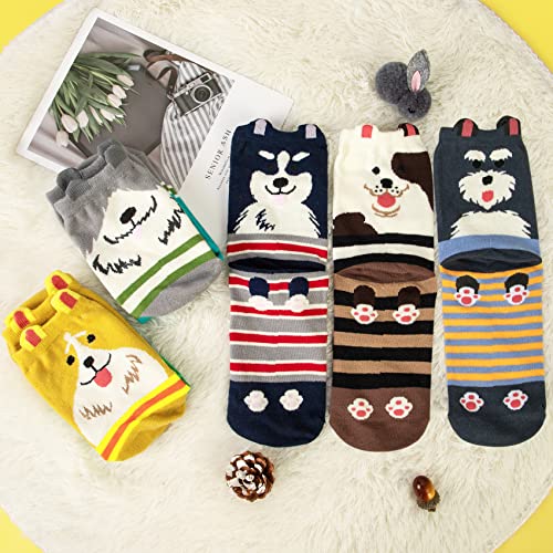 YSense 5 Pares de Calcetines Mujer Divertidos Originales Animales Lindos Estampados Ocasionales de Algodón para Niña y Mujer A-mix 2 Talla única