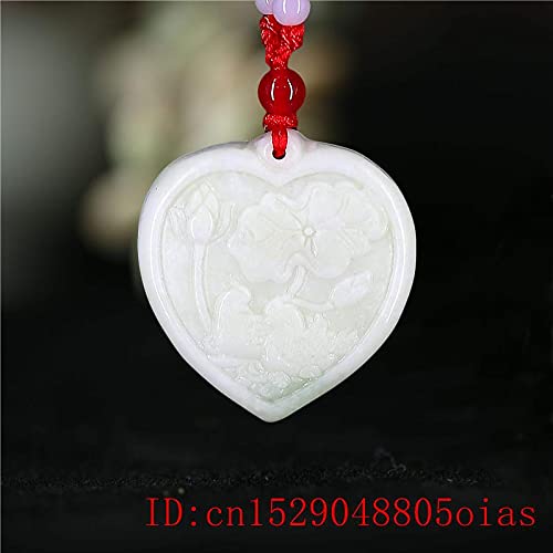 YUXIwang Pulsera Jade Heart Colgante Collar Charm Joyería Amuleto Regalos Naturales Tallados Accesorios Tallados Moda Chino Mandarin Duck para