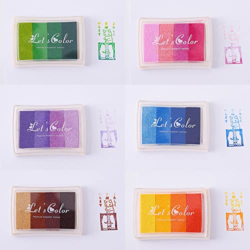 YXHZVON Almohadillas De Tinta, 24 Colores Tampon Tinta, Tinta para Huella Dactilar Ink Pad para Sellos Tinta Sellos Scrapbooking, Tampon Tinta para Niños