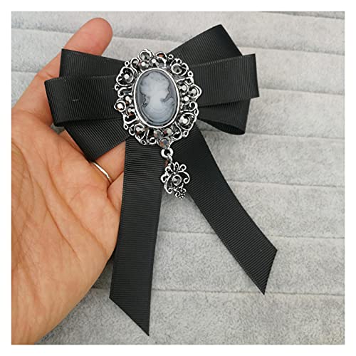 yywl Broche Moda Negro Red Ribbon Arco Broche Rhinestone Cristal Tela Tela Arte Lujo Vestido de Novia Pines Y Broches Regalo para Las Mujeres Broschen & Anstecknadeln (Metallfarbe : Cameo)