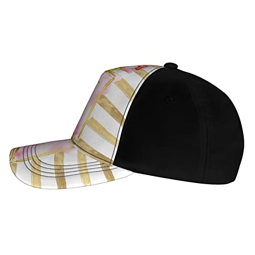 YZHYWJFF Gorra de béisbol con estampado de flores rojas y margaritas blancas para hombres y mujeres, sombrero ajustable - Unisex Four Seasons Sun Hat, Perfume de moda, Talla única