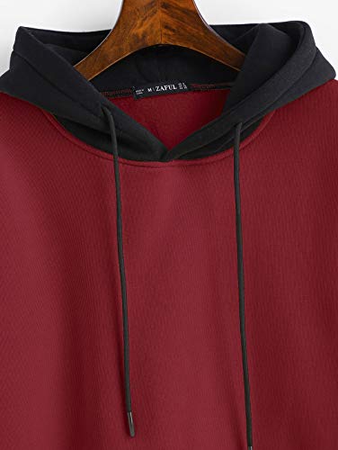 ZAFUL Sudaderas con Capucha Pullover para Mujer 2019 (Rojo, L (EU.40))