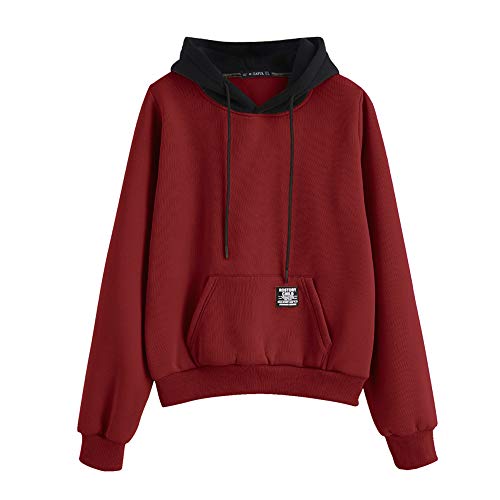 ZAFUL Sudaderas con Capucha Pullover para Mujer 2019 (Rojo, L (EU.40))