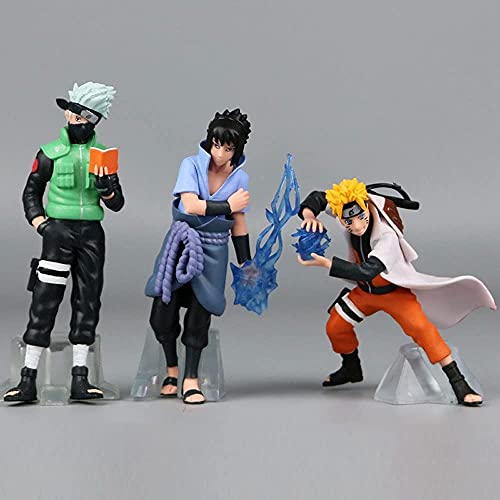 ZAKRLYB Naruto Shippūden Uchiha Sasuke Hatake Kakashi Killer Bee Namikaze Minato Bagged Figure Anime Dibujos Animados Juego Carácter Muñecas Modelo Estatua Juguete Decoración de Escritorio Decoración