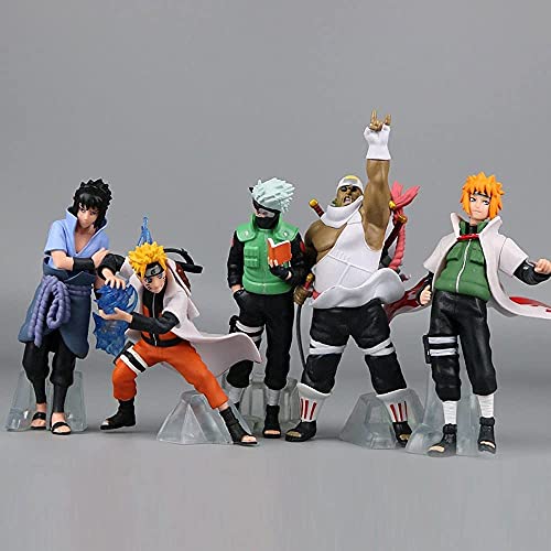 ZAKRLYB Naruto Shippūden Uchiha Sasuke Hatake Kakashi Killer Bee Namikaze Minato Bagged Figure Anime Dibujos Animados Juego Carácter Muñecas Modelo Estatua Juguete Decoración de Escritorio Decoración