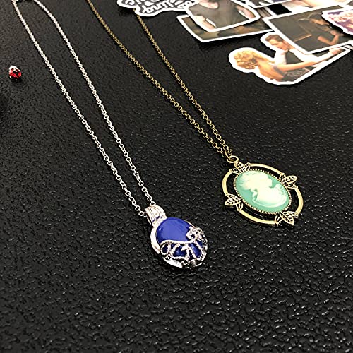 Zaky 6 piezas Elena Verbena Apertura Charm Collar Película Juego de joyas Vampiro Diaries Daywalking Katherine Sapphire Crystal Collares Pendientes Salvatore Damon Stefan Finger Family Crest Anillo