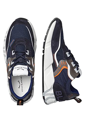 Zapatos Hombres Sneakers VOILE BLANCHE Club01 Navy Orange Azul