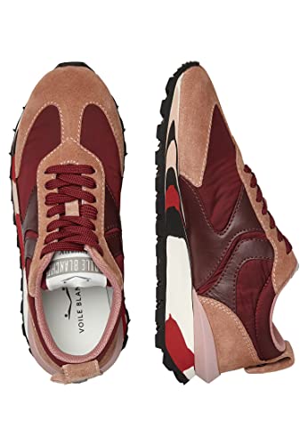 Zapatos Mujeres Sneakers VOILE BLANCHE Qwark Pink Burgundy Bordeaux Nylon Cuero