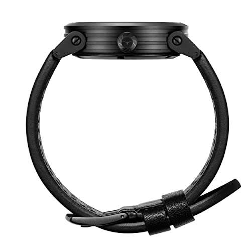 ZINVO Blade Phantom - Reloj de pulsera para hombre con movimiento automático, correa de piel negra y caja de acero inoxidable negro mate