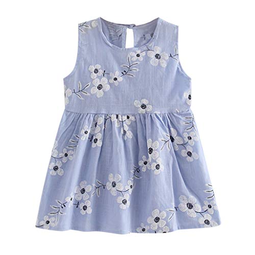 ZODOF Vestidos Niña Verano Boho Flor Ropa Bebe Niña Ropa para Niñas Fiesta Vestidos Playa Chica Vestidos de niña de 2 a 8 años Tutú Princesa Vestido Bebé Niña Bautizo