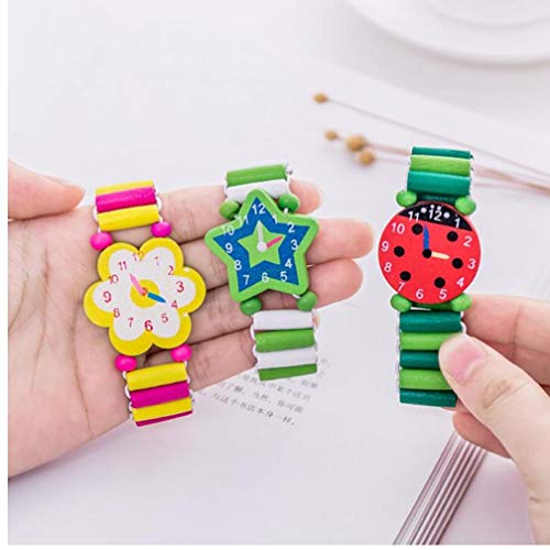 Zonster Chicas niños Pulseras de Madera Colorida del Regalo de cumpleaños Pulsera al por Mayor Niños elástico Reloj de Juguete del niño Pulseras