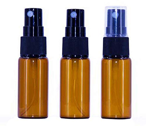 12 piezas de botellas de spray de vidrio ámbar con spray fino, cubierta transparente negra, para perfume, maquillaje, agua pura, cosméticos, contenedor de almacenamiento