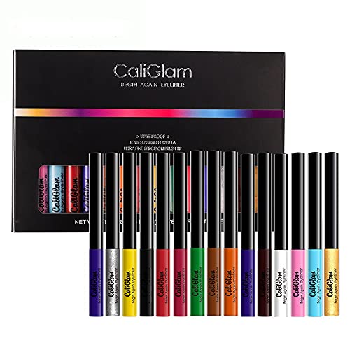 15 colores Neon Eyeliner Pen Agua Mate A prueba de manchas Colorido Lápiz Delineador de ojos líquido Brillo Arco iris Delineadores de ojos de alta precisión Set Maquillaje de ojos de secado rápido