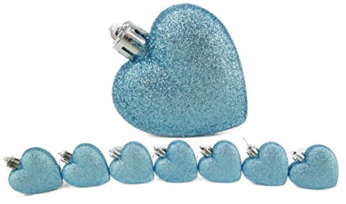 16 x 60 mm Azul Hielo del corazón del Brillo Forma de árbol de Navidad de Las chucherías