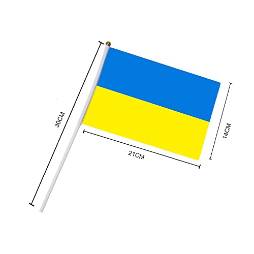 5uds bandera de Ucrania, bandera de Ucrania que agita la mano bandera de 14*21CM