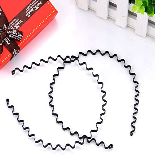 6 PCS Black Metal Hair Band Accesorios para el cabello Hair Wave Diadema para hombre mujer