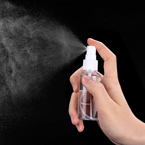 6 Piezas 50ml Bote Spray Botellas Vacía de Plástico Atomizadores Transparentes Contenedor de Pulverizador, Blanco