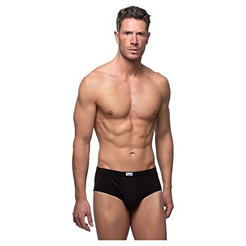 Abanderado Slip Abierto de algodón, Negro (Negro 002), Medium (Tamaño del Fabricante: M/48) para Hombre