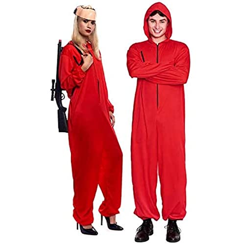 Acan Disfraz mono rojo válido para disfrazarse de varias series/películas conocidas. El juego del calamar, la casa de papel. Unisex de distintas medidas (L)