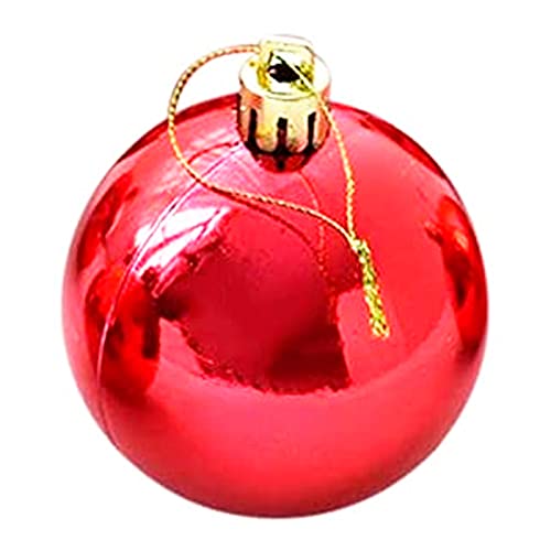 Acan Pack de 4 Bolas de Navidad Rojas, diámetro 8 cm, con cordón Dorado para Colgar en el árbol o Abeto navideño, Adornos Festivos Colgantes, decoración de Navidad