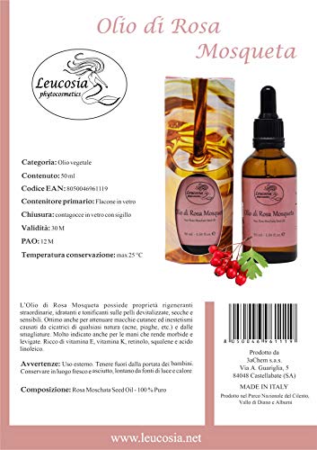 Aceite de Rosa Mosqueta - 100% Puro - Óptimo para aclarar manchas cutáneas y acelerar el proceso de cicatrizacion de cualquier natura y de las estrias.