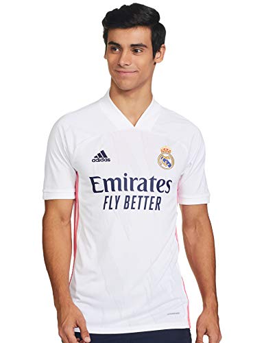 Adidas Real Madrid Temporada 2020/21 Camiseta Primera Equipación Oficial, Unisex, Blanco, XS