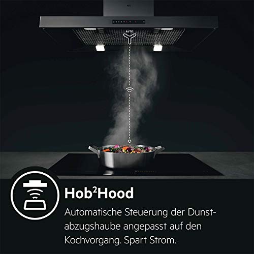 AEG - Placa de cocina (eléctrica, empotrada), 6 elementos de calor, 57,6 cm, función Hob²Hood, indicadores electrónicos para todas las zonas de cocción, color negro 60 cm, mit Bräterzone Negro