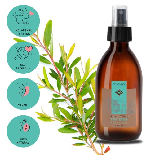 Agua Floral de Árbol del Té Bio - Hidrolato Arbol del Té Ecologico - Reduce el Acné, Tonico Facial Piel Grasa y Mixta, Tonico Limpiador, Limpieza del Hogar · Tea Tree - 250 ml