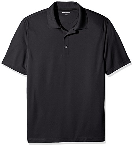 Amazon Essentials Polo de Golf de Secado Rápido de Ajuste Normal Hombre, Negro, L