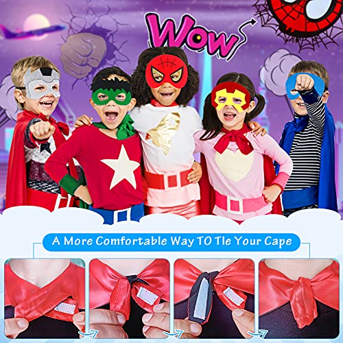 ANGELEMM 3 Pcs Capa de Superhéroe para Niños, Disfraz Carnaval Superheroes Juguetes Regalos Niña y Niño 3 4 5 6 Años, Disfraces Halloween Infantiles para Cosplay de Fiesta de Cumpleaños de Navidad