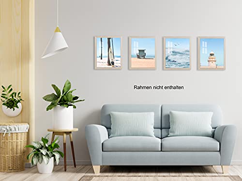 ANHUIB pósteres modernos de playa azul para salón, imagen del mar elegante, póster océano para niños, niñas, dormitorio, oficina, habitación infantil, pasillo, decoración de pared,sin marco,20 x 25 cm