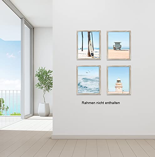 ANHUIB pósteres modernos de playa azul para salón, imagen del mar elegante, póster océano para niños, niñas, dormitorio, oficina, habitación infantil, pasillo, decoración de pared,sin marco,20 x 25 cm